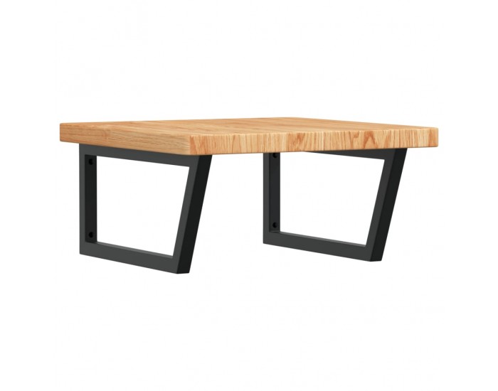 Sonata H Стенен рафт за мивка, стомана и масивно дърво дъб