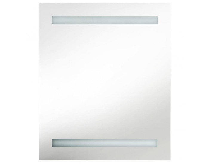 Sonata H LED шкаф с огледало за баня, бяло и дъб, 50x14x60 см