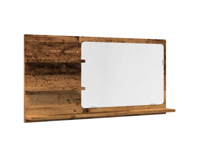 Sonata H Шкаф за баня с огледало старо дърво 90x11x45 см инженерно дърво