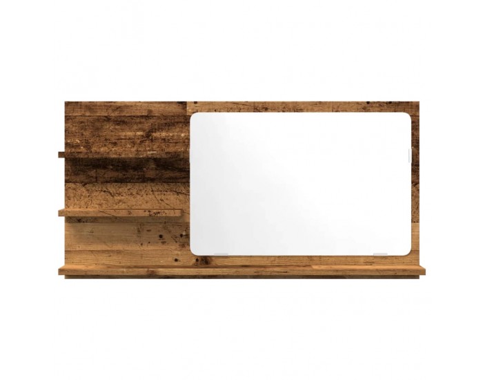 Sonata H Шкаф за баня с огледало старо дърво 90x11x45 см инженерно дърво