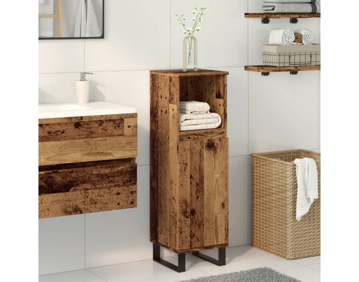 Sonata H Шкаф за баня, старо дърво, 30x30x100 см, инженерно дърво