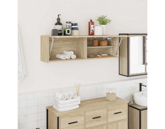 Sonata H Стенен шкаф за баня, дъб сонома, 100x25x30 см, инженерно дърво