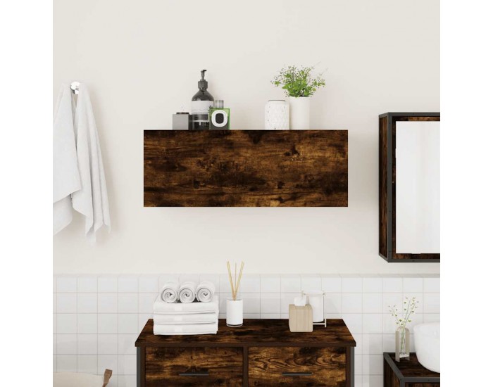 Sonata H Стенен шкаф за баня, опушен дъб, 80x25x30 см, инженерно дърво