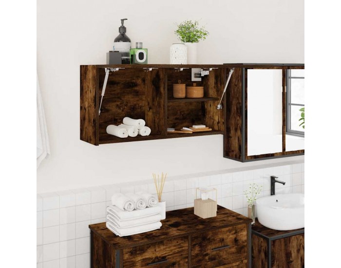 Sonata H Стенен шкаф за баня, опушен дъб, 80x25x40 см, инженерно дърво