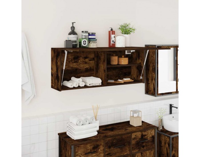 Sonata H Стенен шкаф за баня, опушен дъб, 100x25x40 см, инженерно дърво