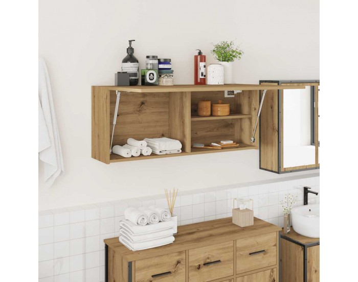 Sonata H Стенен шкаф за баня, дъб артизан, 100x25x40 см, инженерно дърво