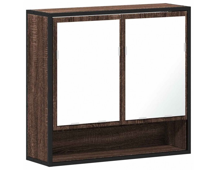 Sonata H Огледален шкаф за баня Кафяв дъб 65x20x60cm Инженерна дървесина