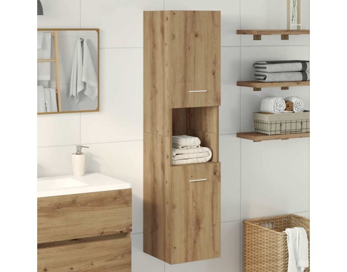 Sonata H Висящ шкаф за баня, дъб артизан, 30x30x130 см, инженерно дърво