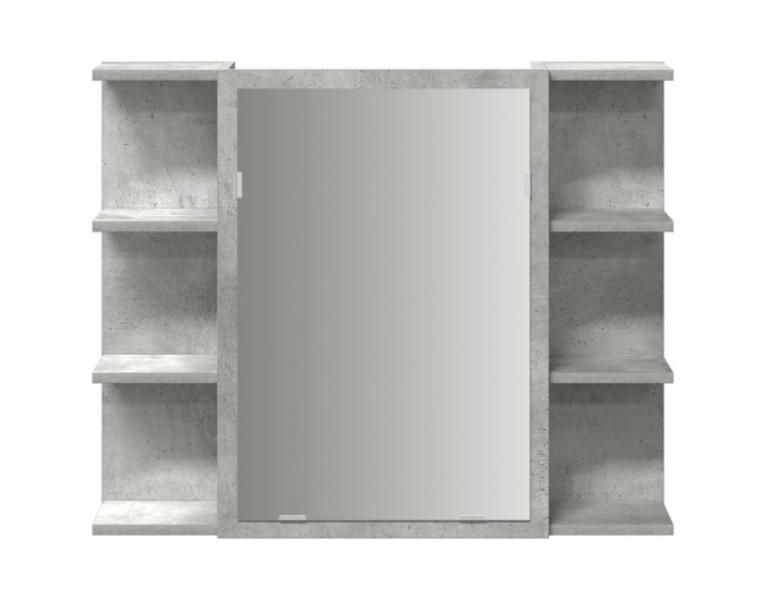 Sonata H Шкаф за баня с огледало, бетонно сив, 80x20,5x64 см, ПДЧ