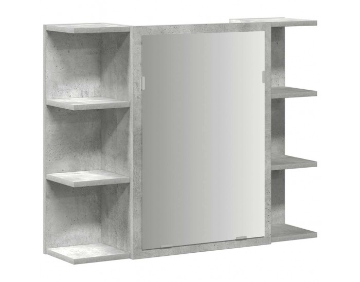 Sonata H Шкаф за баня с огледало, бетонно сив, 80x20,5x64 см, ПДЧ