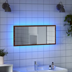 Sonata H LED огледало за баня, кафяв дъб, 100x8,5x37 см, инженерно дърво - Шкафове за баня