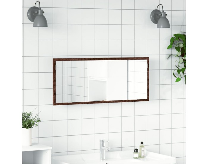 Sonata H LED огледало за баня, кафяв дъб, 100x8,5x37 см, инженерно дърво