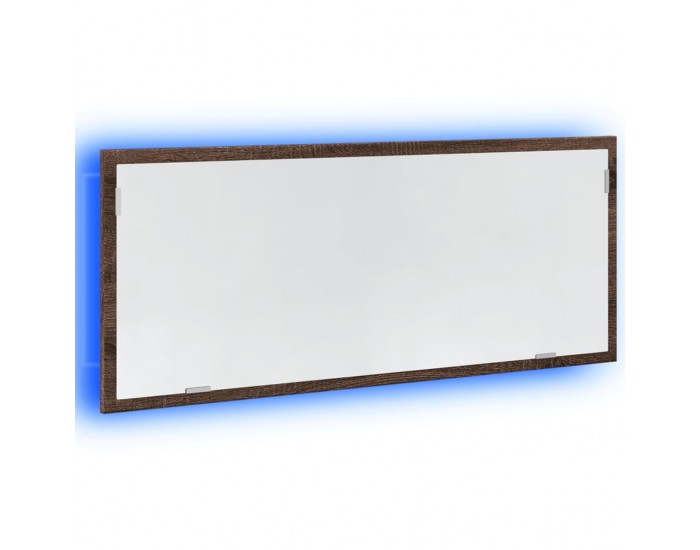 Sonata H LED огледало за баня, кафяв дъб, 100x8,5x37 см, инженерно дърво