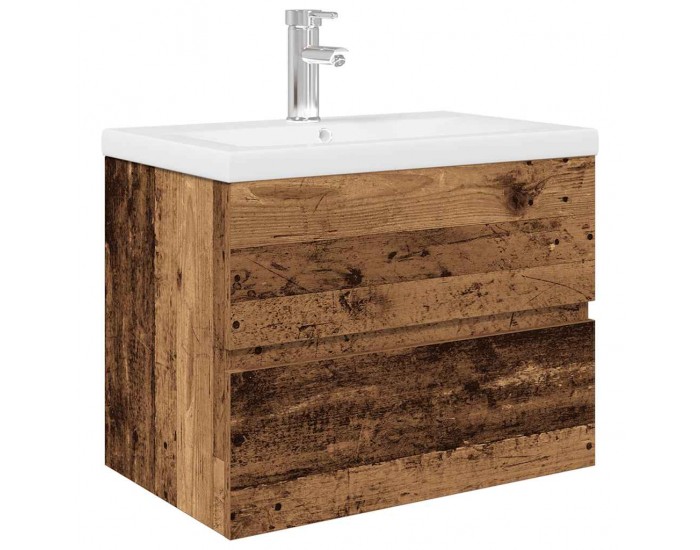 Sonata H шкаф за мивка с вграден басейн и смесител Старо дърво