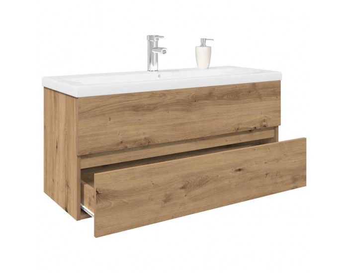 Sonata H Шкаф за мивка с вграден умивалник и смесител Дъб артизан