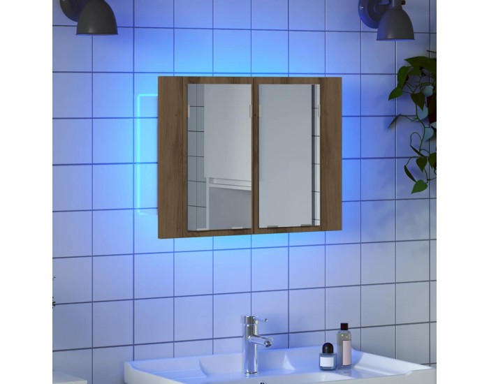 Sonata H LED огледален шкаф Artisan Oak 60x12x45 cm Инженерна дървесина