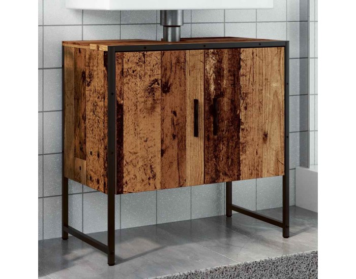 Sonata H Шкаф за мивка за баня от старо дърво 60x33x60 cm