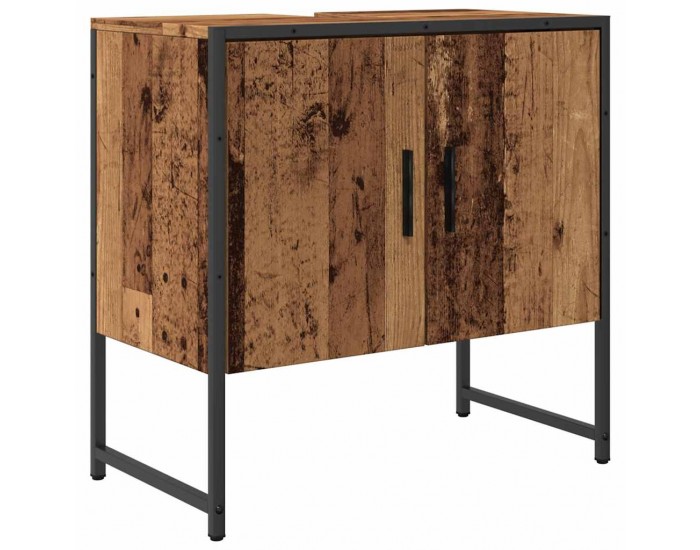 Sonata H Шкаф за мивка за баня от старо дърво 60x33x60 cm