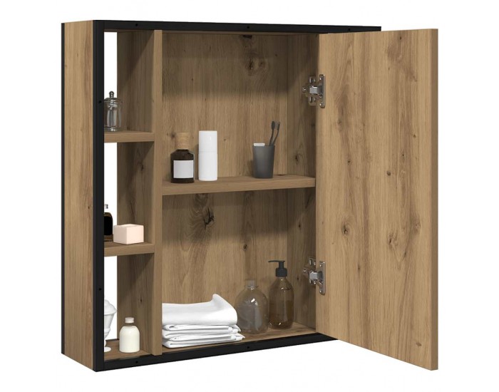 Sonata H Огледален шкаф за баня дъб артизан 60x16x60 см инженерно дърво