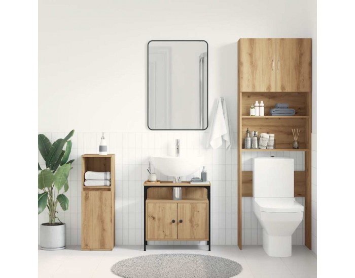 Sonata H Шкаф за мивка за баня, дъб артизан, 60x30x60см, инженерно дърво