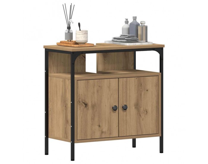 Sonata H Шкаф за мивка за баня, дъб артизан, 60x30x60см, инженерно дърво