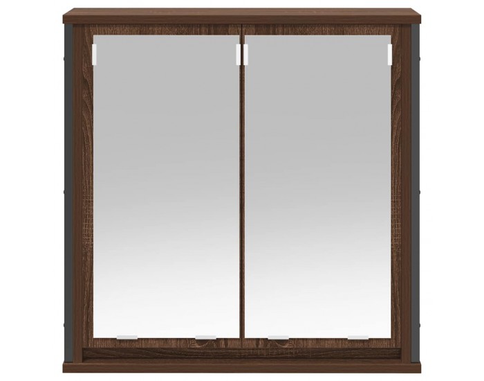 Sonata H Стенен шкаф за баня с огледало кафяв дъб 60x21x60 cm