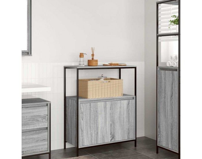 Sonata H Шкаф за баня с рафтове сив сонома 76,5x35x95 cm