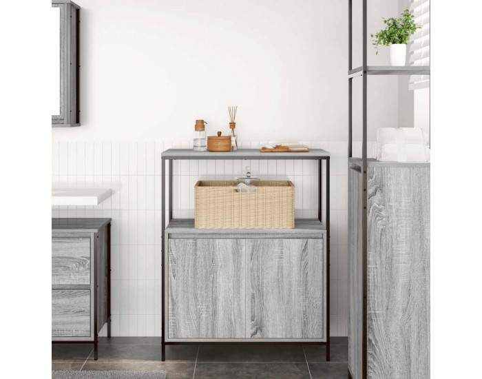 Sonata H Шкаф за баня с рафтове сив сонома 76,5x35x95 cm