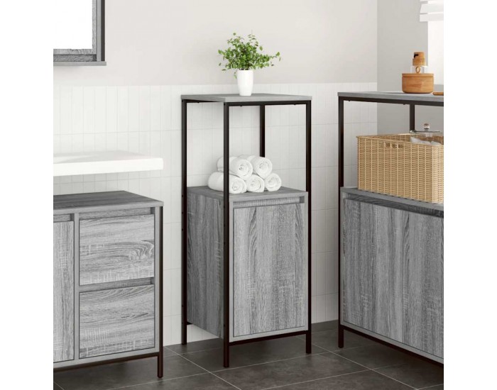 Sonata H Шкаф за баня с рафтове сив сонома 36x35x95 cm