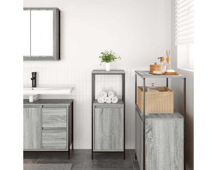 Sonata H Шкаф за баня с рафтове сив сонома 36x35x95 cm