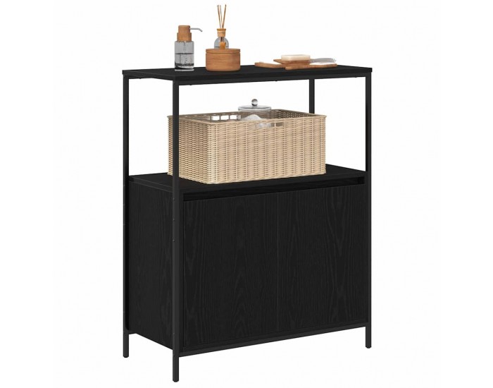 Sonata H Шкаф за баня с рафтове Черен дъб 76,5x35x95 cm