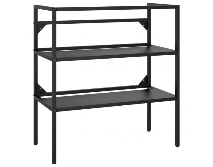 Sonata H Рамка за мивка за баня с вграден умивалник, черна, желязна