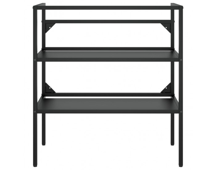 Sonata H Рамка за мивка за баня с вграден умивалник, черна, желязна