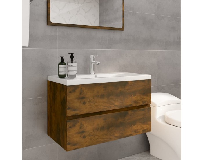 Sonata H Шкаф за мивка с вградена мивка, опушен дъб, инженерно дърво