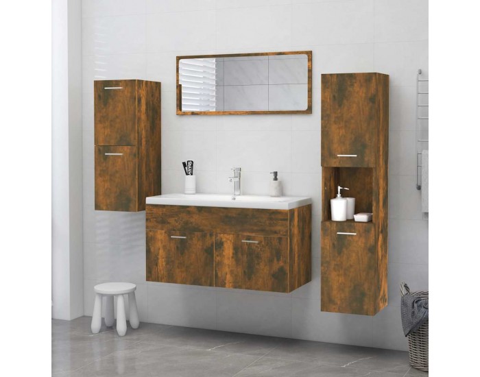 Sonata H Шкаф за баня, опушен дъб, 30x30x130 см, инженерно дърво