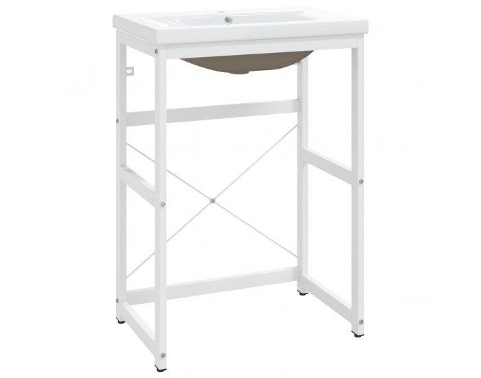 Sonata H Рамка за мивка за баня с вграден умивалник, бяла, желязна