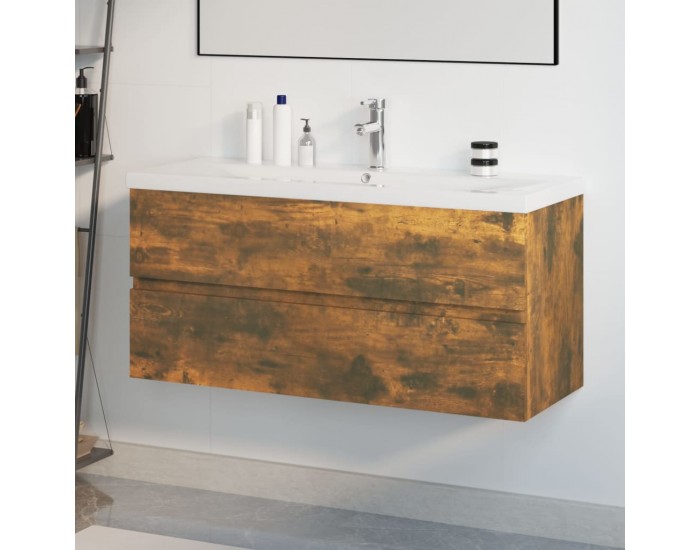 Sonata H Шкаф за мивка с вградена мивка, опушен дъб, инженерно дърво