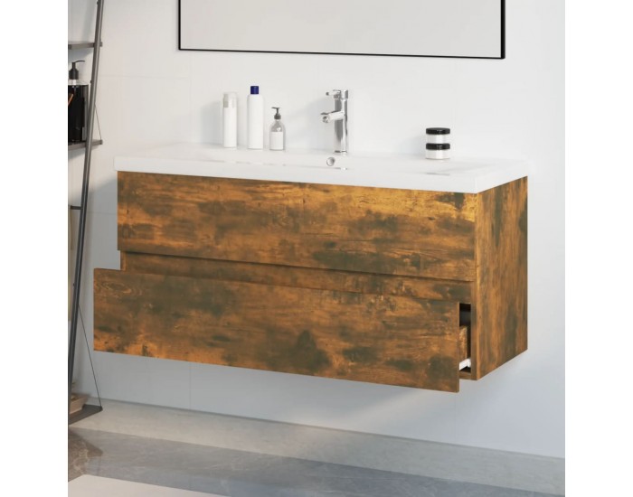 Sonata H Шкаф за мивка с вградена мивка, опушен дъб, инженерно дърво