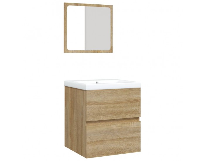 Sonata H Шкаф за баня с мивка и огледало, дъб сонома
