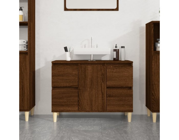 Sonata H Шкаф за мивка, кафяв дъб, 80x33x60 см, инженерно дърво