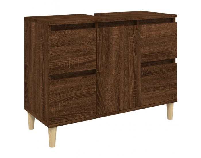 Sonata H Шкаф за мивка, кафяв дъб, 80x33x60 см, инженерно дърво