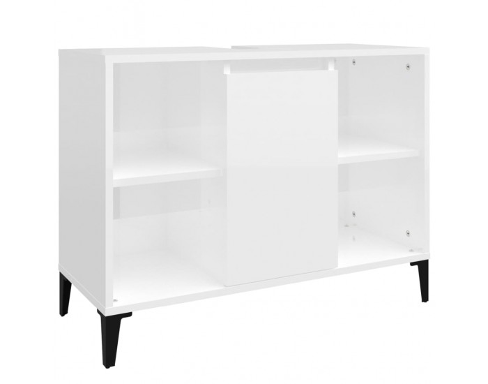 Sonata H Шкаф за мивка, бял гланц, 80x33x60 см, инженерно дърво