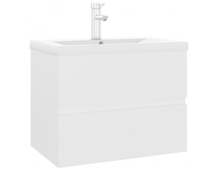 Sonata H Шкаф за баня с вградена мивка, бял, инженерно дърво