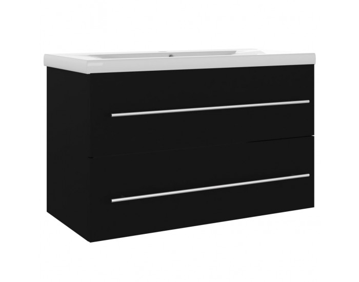 Sonata H Шкаф за мивка с вградена мивка, черен, инженерно дърво