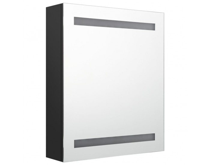 Sonata H LED шкаф с огледало за баня, черно, 50x14x60 см