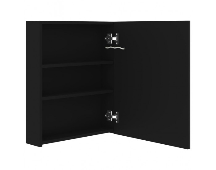 Sonata H LED шкаф с огледало за баня, черно, 50x14x60 см