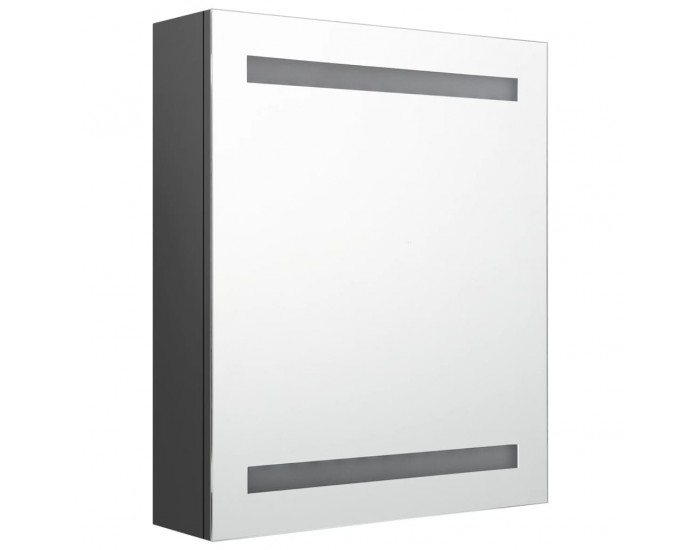 Sonata H LED шкаф с огледало за баня, сив, 50x14x60 см