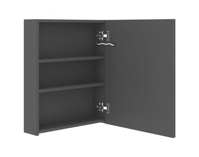 Sonata H LED шкаф с огледало за баня, сив, 50x14x60 см