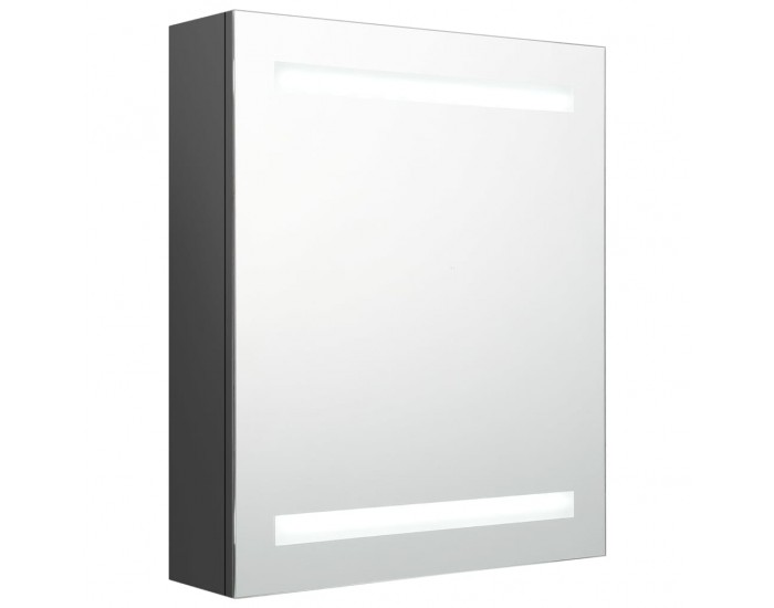 Sonata H LED шкаф с огледало за баня, сив, 50x14x60 см