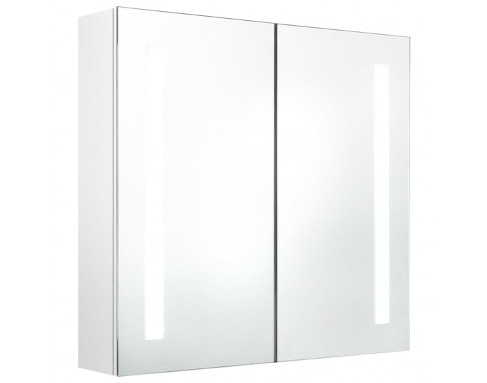 Sonata H LED шкаф с огледало за баня, сияйно бяло, 62x14x60 см